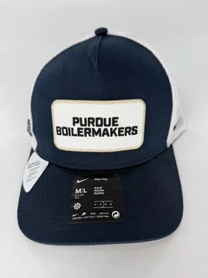 Nike Rise Purdue Boilermakers Equipo Emitido Negro Blanco Malla Snapback Gorra Gorra M/L Foto 1 de 4