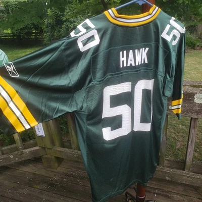 Vintage A.J. Camiseta de fútbol americano Hawk Green Bay Packers NFL Reebok grande para hombre Foto 1 de 4