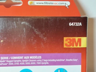 Filtrete 3M Micro Allergen Hoover Y & Z Box Of 3 Vacuum Bags 64732A NEW - Image 1 of 3