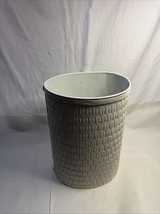 Kleiner Papierkorb Mülleimer Vintage weiß Korbgeflecht Rattan Shabby Chic - Bild 1 von 10
