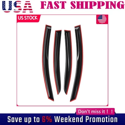 Protectores de lluvia para Subaru WRX 2015-2021 estilo Mugen cinta negra 4 piezas fuera de canal Foto 1 de 4