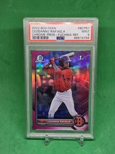 2022 Bowman 1st Ceddanne Rafaela /199 Fuchsia Lava Refractor PSA 9 Rookie card - Picture 1 of 1