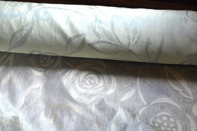 100% Silk Semi Sheer Light Sage Green Drapery Fabric Home Decor Costuming S9 - Image 1 of 4