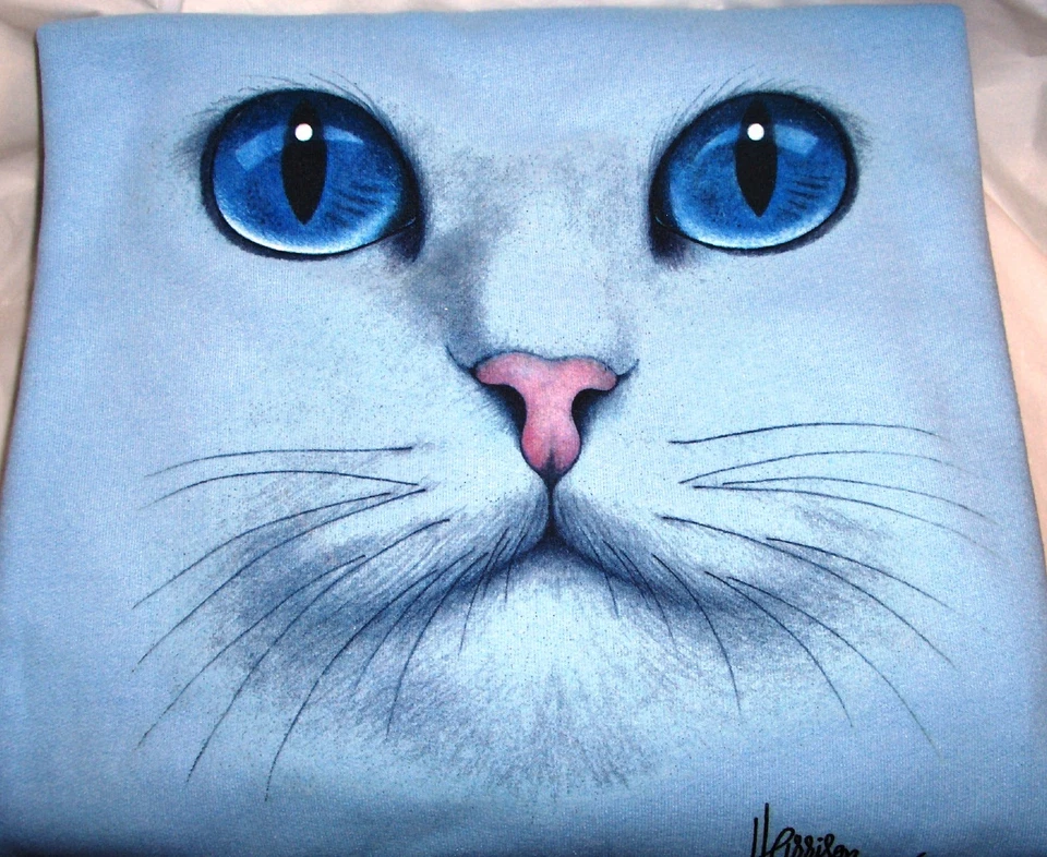 Sudadera polar manga larga cuello redondo "Cat Face - Blue Eyes" - Gildan (azul) Foto 1 de 1