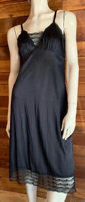 VINTAGE 1960s HENSON KICKERNICK SIE 34 BLACK FULL SLIP   #15061 - Image 1 of 4
