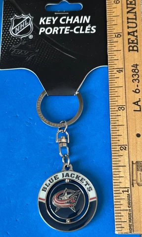 NHL Hockey Keychain Columbus Blue Jackets Logo Spinner Key Chain Cover