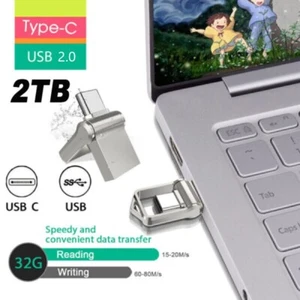 Metal Mini USB 2.0 512G 1TB 2TB 2 in1 Type C USB Stick Speichermedien USB Memory - Bild 1 von 9