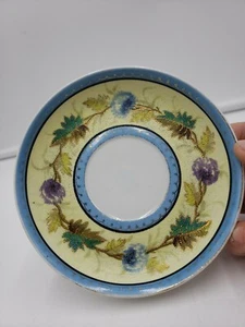 Vintage deutscher Tee tiefe Untertasse nur Geschützt gemarkt blau geblümt 5,5" - Bild 1 von 9