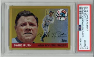 2010 TOPPS FACTORY TARGET CHROM GOLD REFRAKTOR #1 BABE RUTH PSA 10 POP 7 SELTEN - Bild 1 von 2