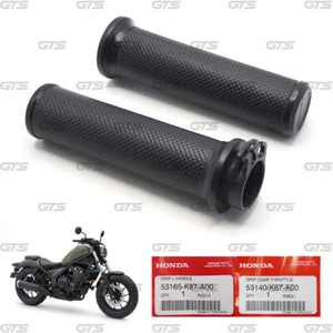 Fits Honda REBEL CMX300 CMX500 2017 '21 Pair Black Hand Grip Throttle Pipe - Picture 1 of 10