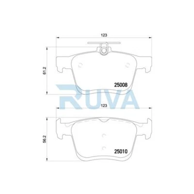 Fits VW Golf 2014-2021 Electric + Other Models Ruva Rear Brake Pads Set - Image 1 of 2