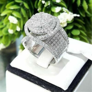 Elegant 925 Silver Ring Women Cubic Zirconia Engagement Wedding Jewelry Gifts