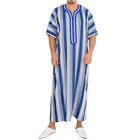 Middle East Jubba Thobe for Men Saudi Arab Caftan Striped Kaftan Clothing