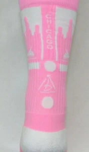 Calcetines de baloncesto para hombre Rep It City Chicago rosa blanco CoolMax - Imagen 1 de 2