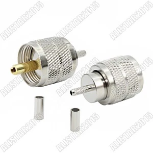 1x UHF PL-259 Male Plug Straight Crimp Connector RG174 RG316 RG178 LMR100 Cable - Picture 1 of 6