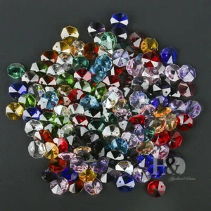 100PCS Crystal Octagon Beads Multicolour Chandelier Lamp Parts Home Decor 14mm - Picture 1 of 5