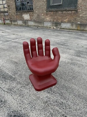 GIANT Dark Red right HAND SHAPED CHAIR 32" adult 70s Retro iCarly NEW - Image 1 of 4