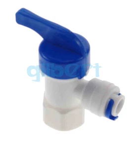 1/4" 3/8" Pushfit -BSP Female Elbow RO Water Pressure Barrel Ball Valve - Picture 1 of 3