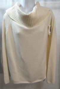 Antiguo Suéter Azul Marino Beige Talla XL Alto Hombro Descubierto Cuello Alto Para Mujer Nuevo - Imagen 1 de 5