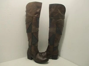 Carlos Santana Locomotora Sobre la Rodilla Patchwork Cuero Botas Mujer Talla 5.5 M - Imagen 1 de 9
