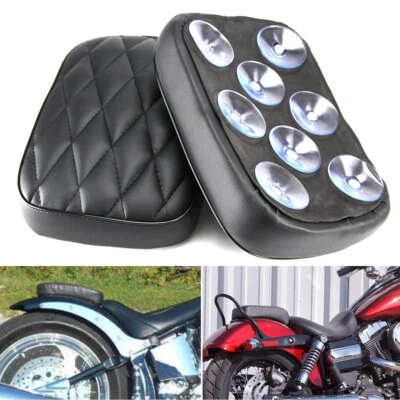 Diamond Passenger Solo Seat Pillion Pad 8 Suction Cups for Harley Motorcycle - Image 1 of 4