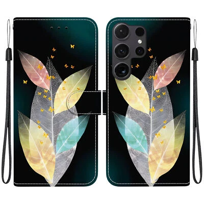 Luxury Butterfly Bear Flower Lion Cat Wallet Cover Case for S21 S22 S23 Ultra - Image 1 of 4