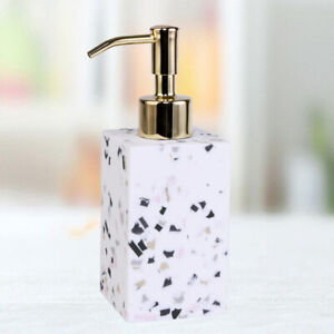  200 Ml Lotion Pump Jar Terrazzo and Stainless Steel Soap Dispenser Household
