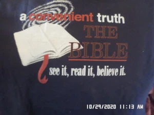 NEW T-Shirt: Religious: Convenient Truth The BIBLE (Navy Blue) S M L XL - Picture 1 of 1