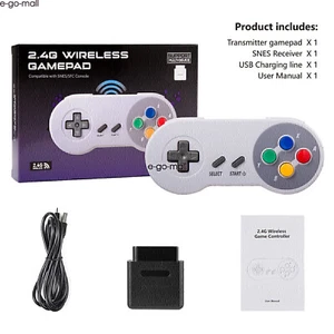 2.4G Wireless SNES Gamepad Receiver for Super Nintendo Entertainment System SFC - Picture 1 of 47
