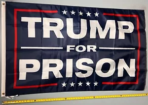 Trump For Prison Bandiera GRATIS USA SPEDIZIONE P America Biden Felon Insegna Democratica USA 3x5' - Foto 1 di 1