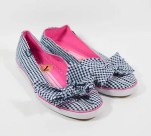 Zapatos Tenis Keds Azul Blanco Cuadros Guinga Lazo Sin Cordones Talla 7 - Imagen 1 de 5
