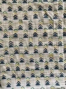 Pottery Barn Modern Baby Swaddle Blanket Muslin Geometric Design Lightweight 47” - Picture 1 of 3