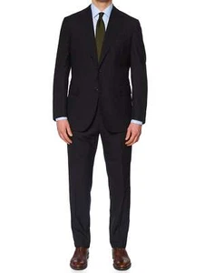 STILE LATINO Handmade Midnight Blue Wool Business Suit EU 52 NEW US 42 - Picture 1 of 12