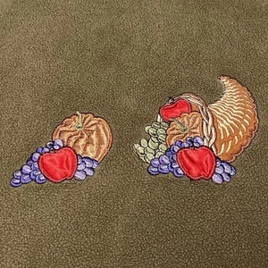 Vintage Cignal Sport Pile Donna Ringraziamento Autunno Autunno Cornucopia Zucca L - Foto 1 di 9