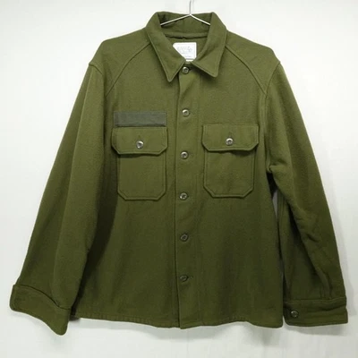Vintage US Army Shirt Mens Large Green Cold Weather Wool Blend - Image 1 of 4
