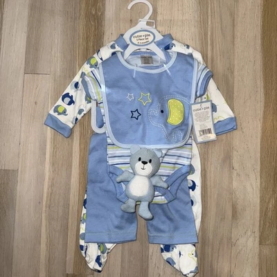 Juego de 5 piezas vintage Cutie Pie Elephant con osito de peluche, 0-3 meses, regalo bebé Foto 1 de 4