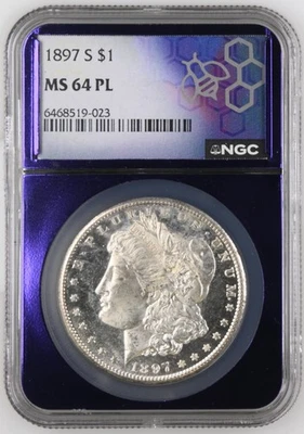 1897 S Morgan Silver Dollar NGC MS-64 PL - Image 1 of 2