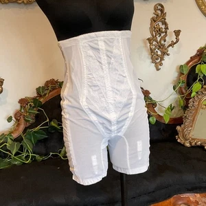 Vintage Rago Extra Firm Zippered High Waist Long Leg Shaper Size 32 White - Picture 1 of 5