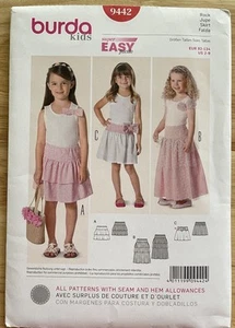 Burda Kids Super Easy Sewing Pattern #9442 ~ Skirt Size 2-9 - Picture 1 of 3