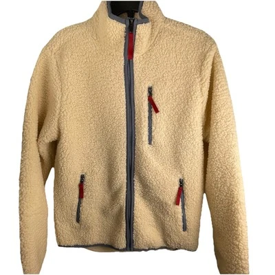 George Sherpa Jaqueta Pequena Creme Leve Moda Vermelha, Cinza, Acabamento Legal - Imagem 1 de 4