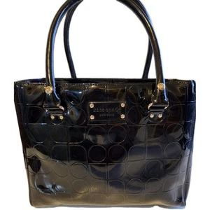 New Kate Spade New York Black Patent Croc Embossed Leather Tote Large Dust Bag   - Picture 1 of 14