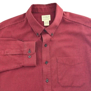 L.L. Bean Herren Tradicional Fit rot Flanell Knopfleiste Hahnentritt Hemd Größe XL - Bild 1 von 11