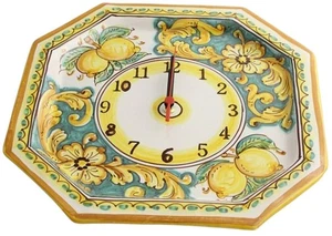 OROLOGIO IN CERAMICA SICILIANA ORIGINALE LIMONI ART 24 - Picture 1 of 1