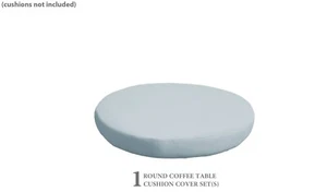 TK Classics TKC Cushions Cover for Round Ottoman 6 inches thick in BLACK color - Picture 1 of 2