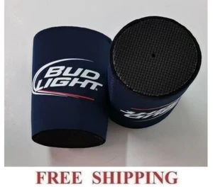 BUD LIGHT 2 CERVEZA 12 OZ LATAS COOZIES ENFRIADORES KOOZIE COOLIE HUGGIE FONDO COMPLETO NUEVO - Imagen 1 de 2