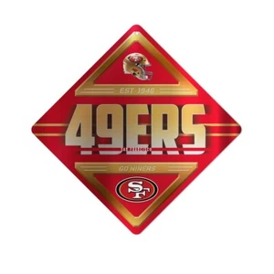 San Francisco 49ers 16.5"x16.5" Diamond Shape NFL Metal Team Sign New - Picture 1 of 1