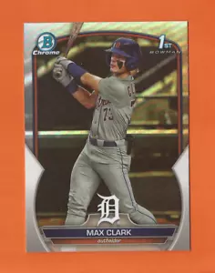 2023 BOWMAN DRAFT CHROME 1st REFRACTOR MAX CLARK #BDC-76 DETROIT TIGERS - Picture 1 of 2