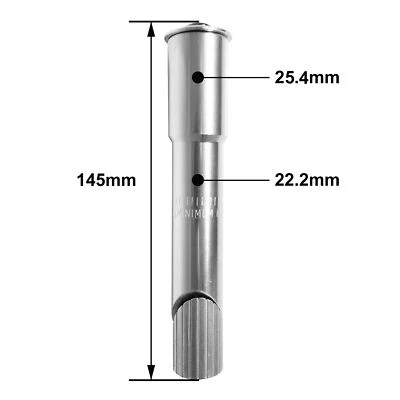 Silver Aluminum Bike Stem Adapter Converter 22.2mm Quill to 1" Threadless - Image 1 of 4