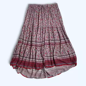 KNOX ROSE True Vintage Tea Lenght Skirt Size L 100% Viscose A-Line - Picture 1 of 7