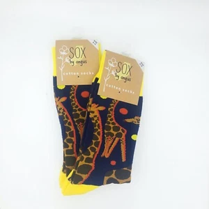 Giraffe Socks,2 PAIR PACK,Novelty socks,Funky socks,Fancy socks - Picture 1 of 4